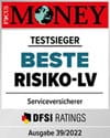 ERGO Risikolebensversicherung als "beste Risiko-LV" von Focus Money in Ausgabe 39 2022 ausgezeichnet